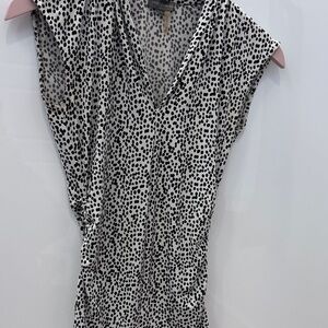 Vince Camuto Black and White Spotted Blouse